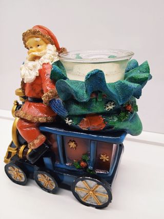 Portacandele Tren di Babbo Natale Vintage