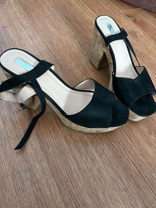 Sandalias negras tacón ancho Primark Talla 41