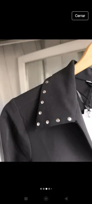 Vestido Zara Mujer Negro Tachuelas