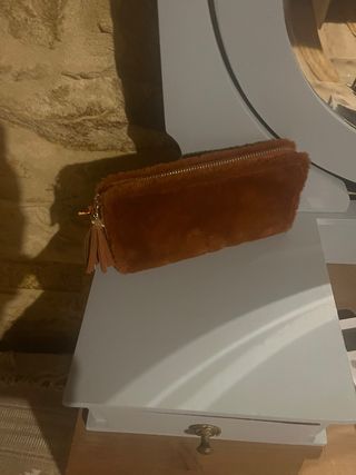 Cartera y monedero de corcho floral