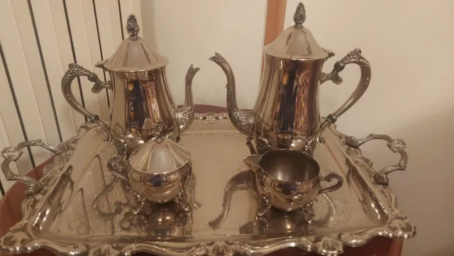 Juego de té/café plateado vintage