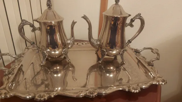 Juego de té/café plateado vintage