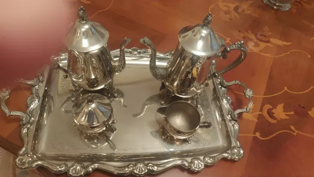 Juego de té/café plateado vintage