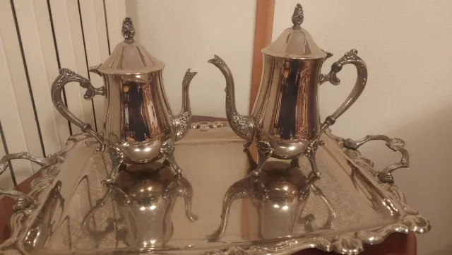 Juego de té/café plateado vintage