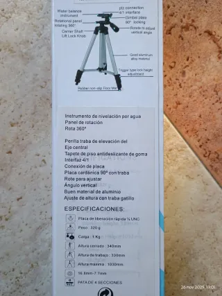 Trípode para móvil. Sin usar