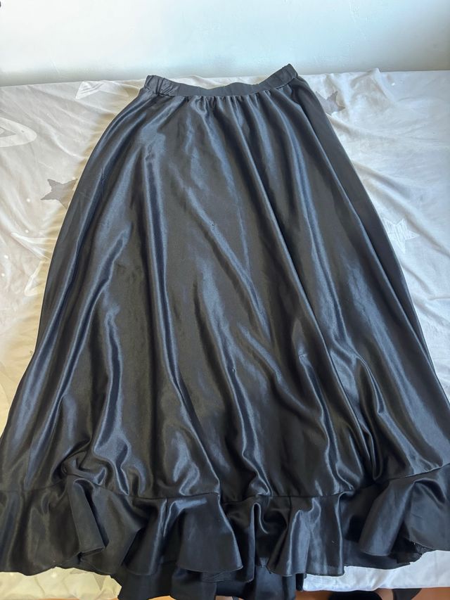 Falda flamenca negra talla única