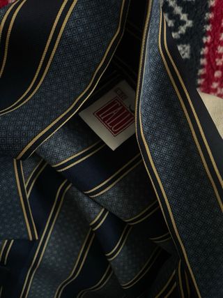 Vestaglia uomo seta vintage blu oro