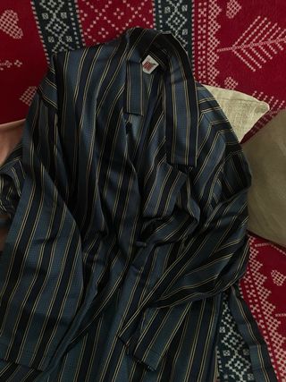 Vestaglia uomo seta vintage blu oro