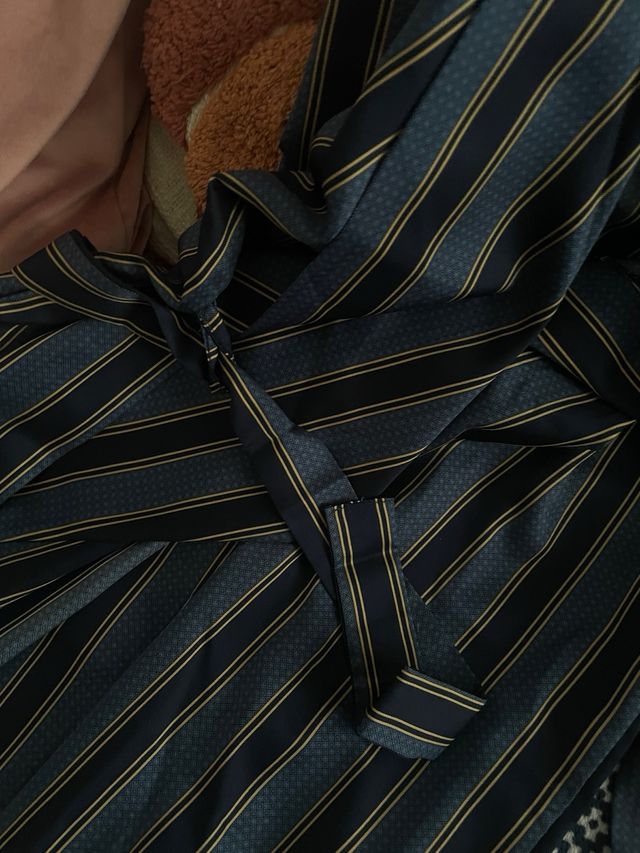 Vestaglia uomo seta vintage blu oro