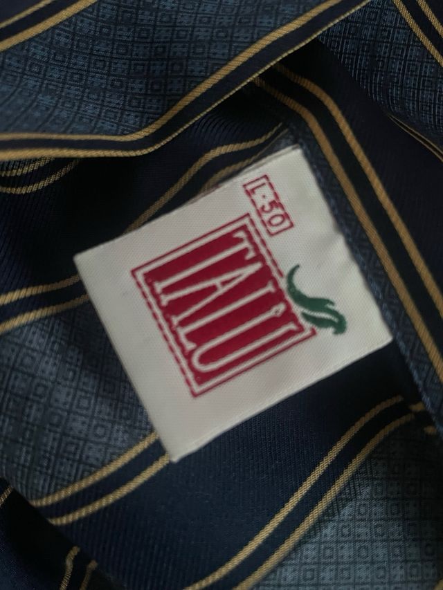 Vestaglia uomo seta vintage blu oro