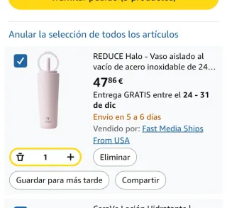 Vaso termo acero inoxidable Reduce