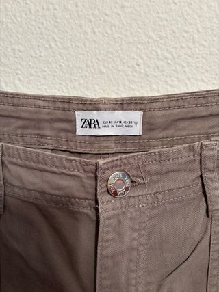 Pantalones Cargo Kaki Zara Talla M