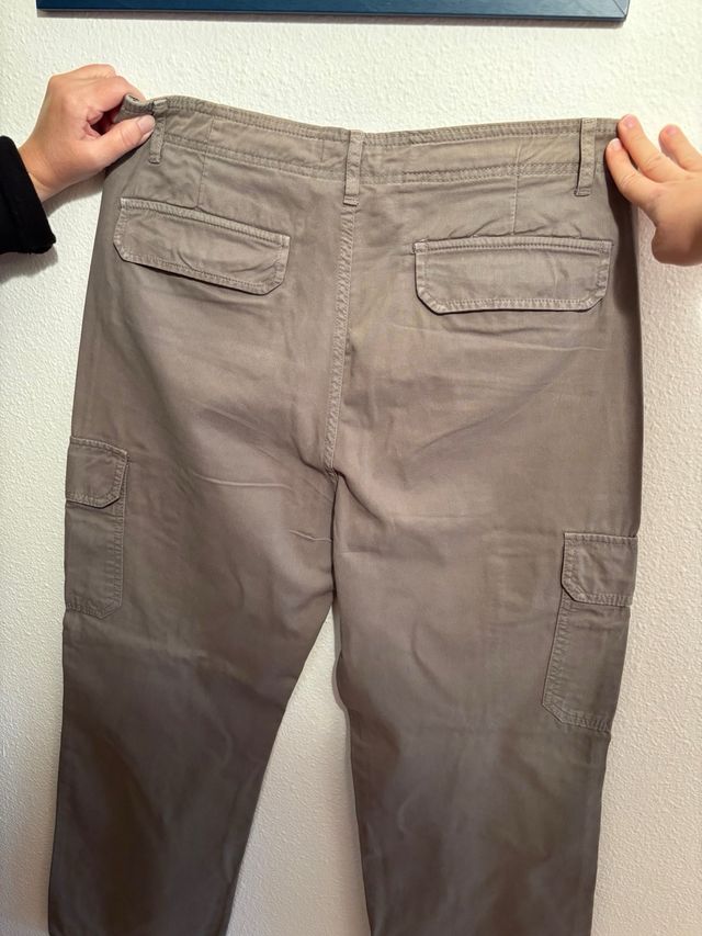 Pantalones Cargo Kaki Zara Talla M