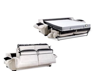 Sofá Cama Italiano Cuero Negro