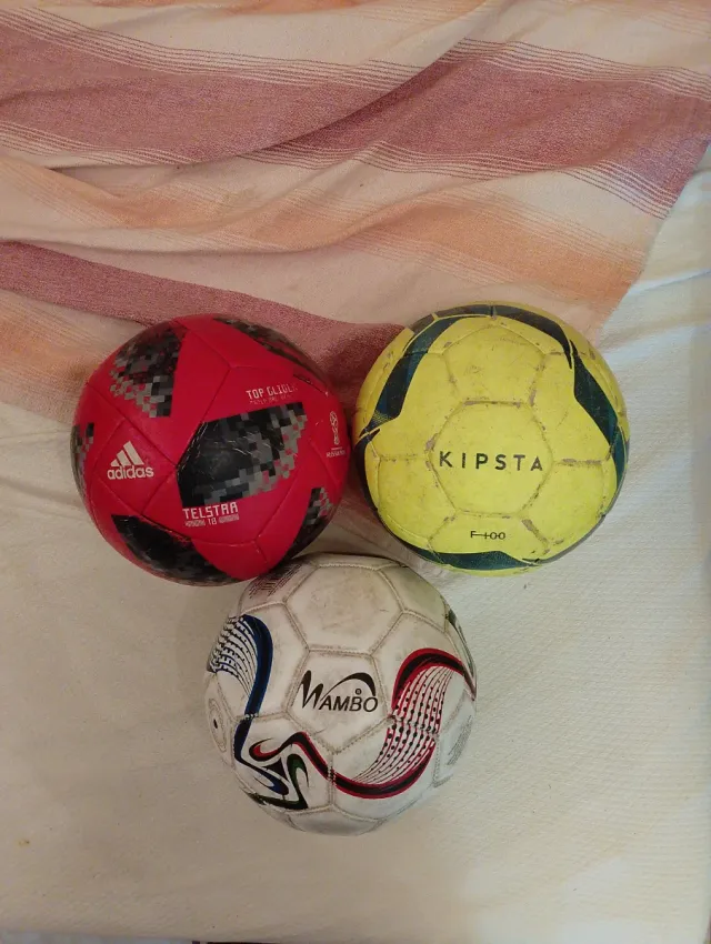 Lote 3 Balones Fútbol Adidas, Kipsta, Mambo
