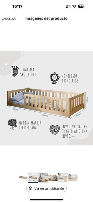 Cama infantil Montessori 90x200