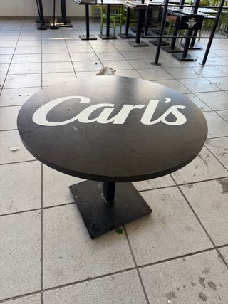 5 Mesa madera 100x70 con base metálica y más mesas