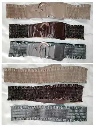 Cinturón marrón elastico con hebilla gancho