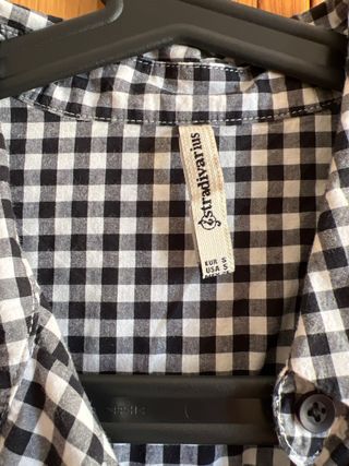 Camisa Stradivarius cuadros blanco y negro Talla X