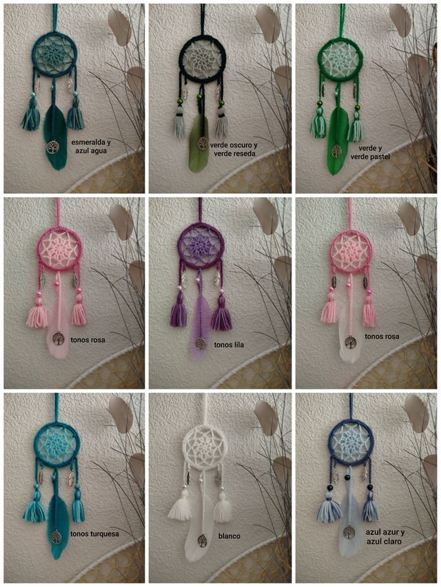 Atrapasueños mini 8 x 20/22 cm - varios colores