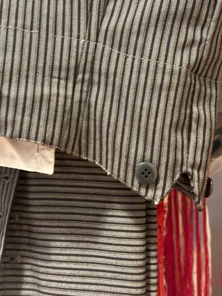 Pantalón de traje de corto campero rayas grises