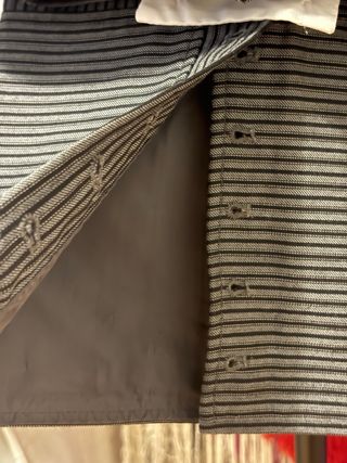 Pantalón de traje de corto campero rayas grises