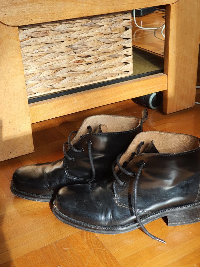 Botines de piel negros caballero