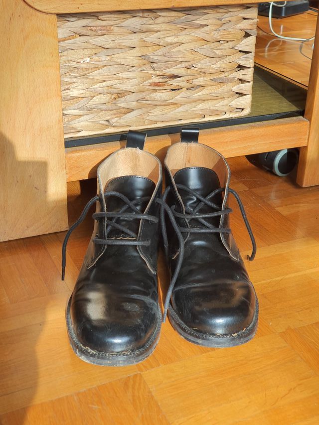 Botines de piel negros caballero