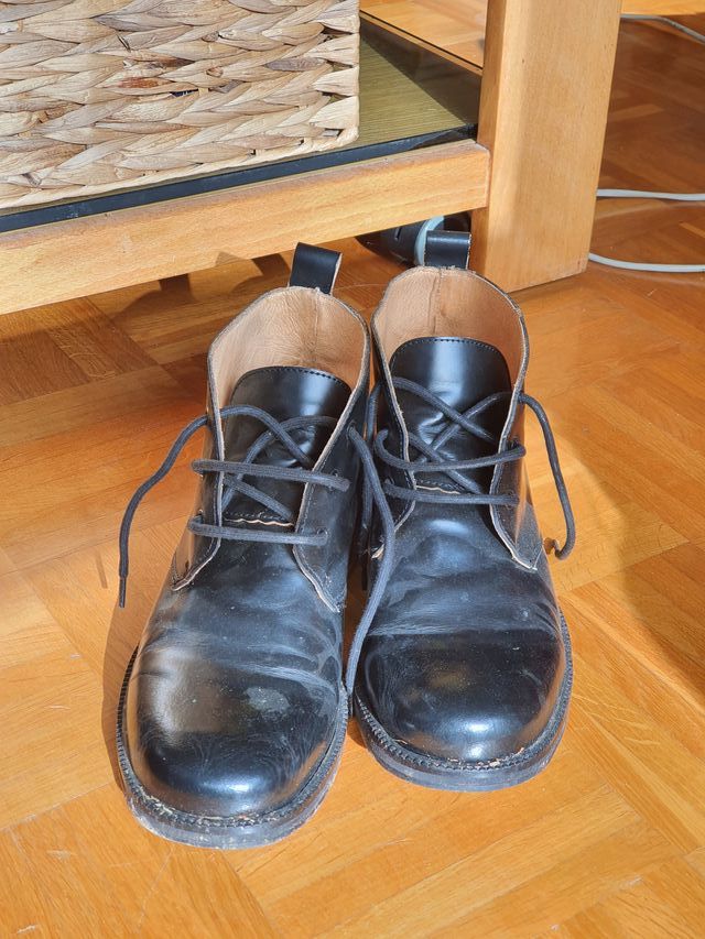 Botines de piel negros caballero