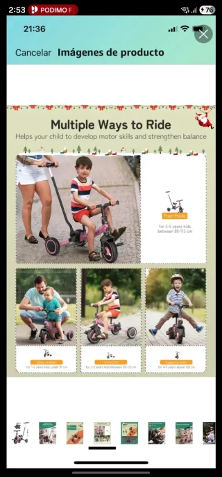 Triciclo infantil rosa