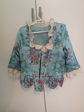 Vestido Fallera Azul Flores 11/12 Años