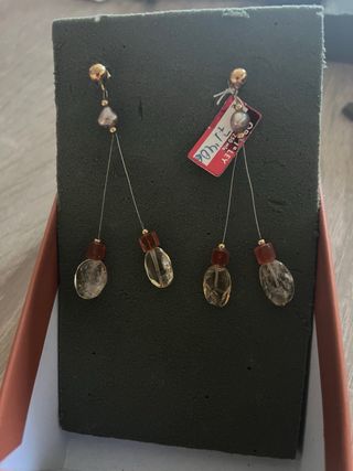 Pendientes oro y piedras naturales