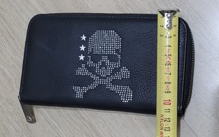 Dark gothic rock punk studded skull purse