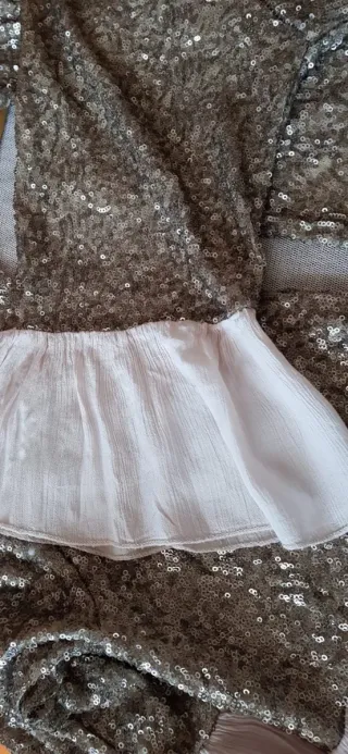 Cárdigan LUNA lentejuelas y tela salmón