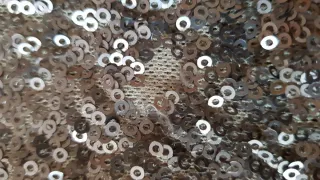 Cárdigan LUNA lentejuelas y tela salmón