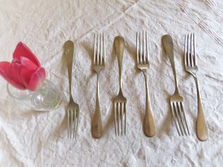 Servizio 6 forchette vintage in alpaca deliziose