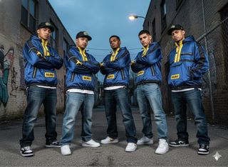 Sudadera Vintage Azul Eléctrico y Amarillo