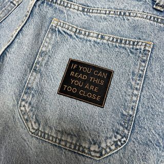 Bershka Denim Cargo Jeans w Embroidered Patch