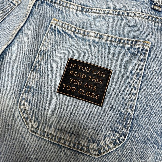 Bershka Denim Cargo Jeans w Embroidered Patch