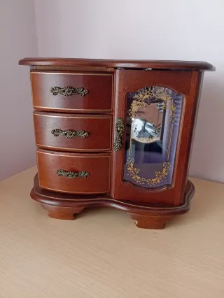 Joyero madera musical antiguo