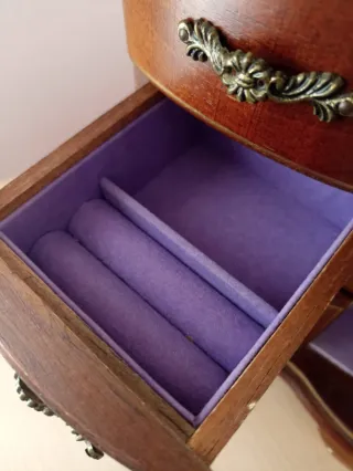 Joyero madera musical antiguo