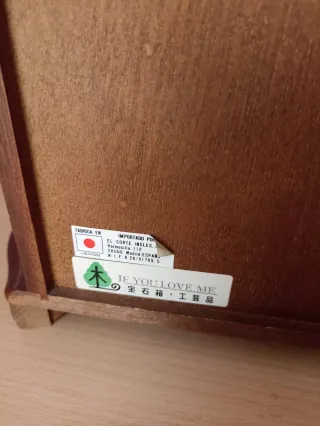 Joyero madera musical antiguo