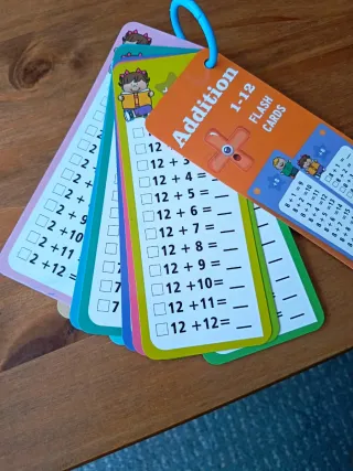 Tarjetas Flash Matemáticas Resta 1-12