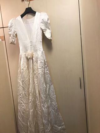 Traje de Novia en tela de faille natural Blanco