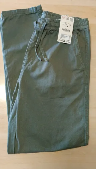 Pantalón Zara Hombre Talla L Verde Oliva