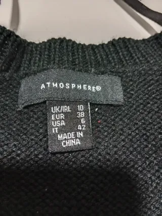 Jersey negro lentejuelas copos nieve