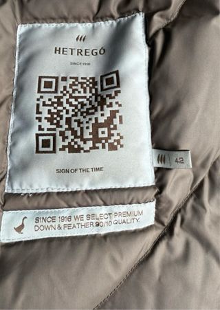 Abrigo parka Hetregó. Talla 42. Color verde kaki.