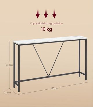 Tavolo consolle VASAGLE - Bianco/Nero
