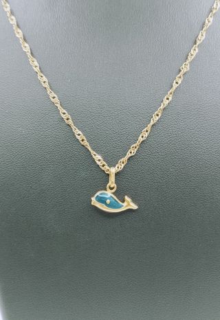 Ciondolo balena piccola in oro 18K