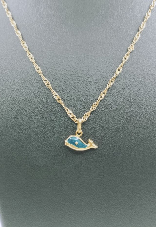 Ciondolo balena piccola in oro 18K